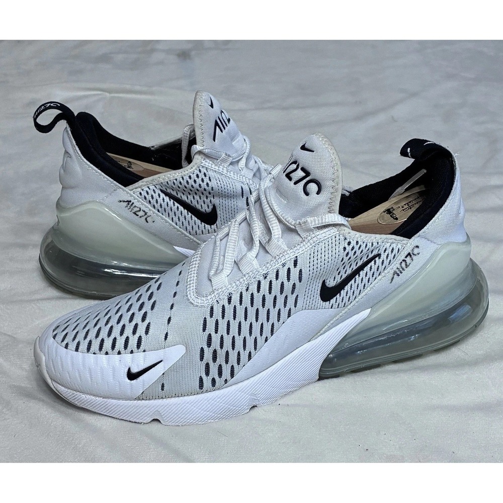 Nike Air Max 270 Shoes Womens Size 7.5 White Black Running Sneakers AH6789-100